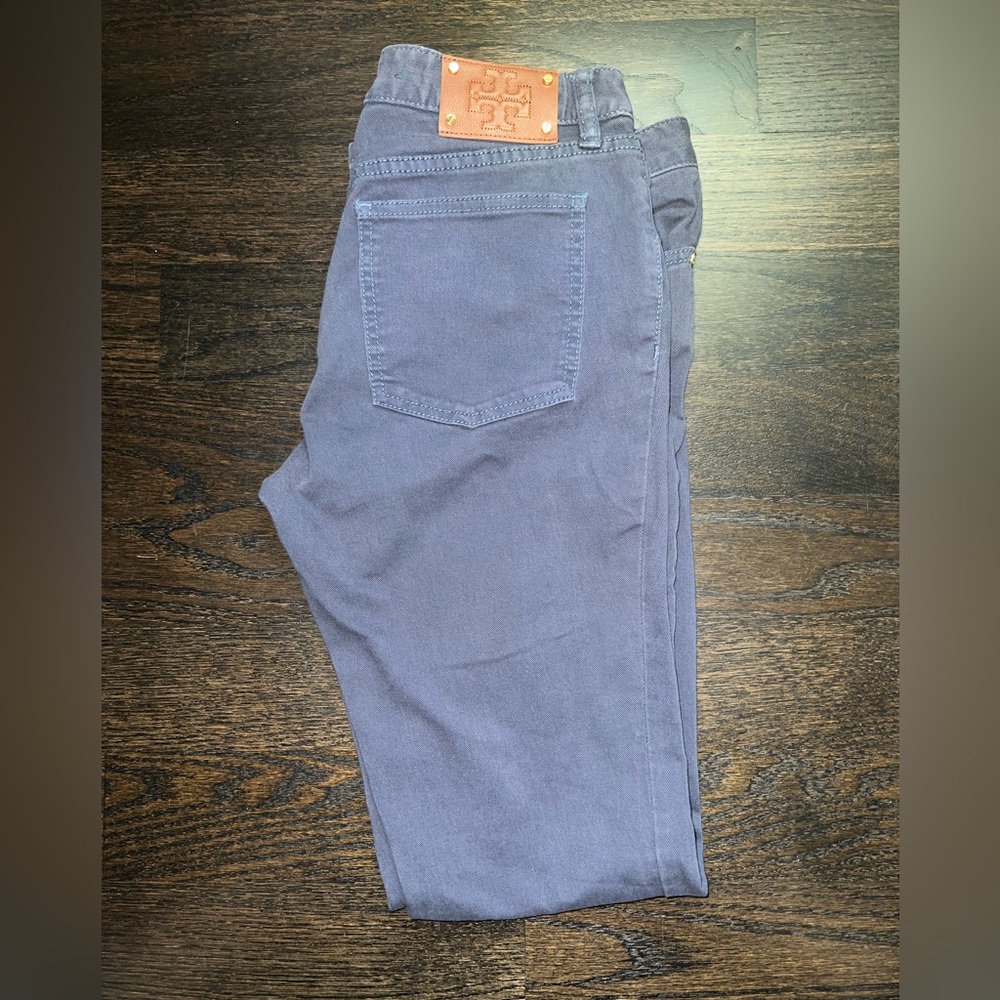 Tory Burch Ivy  Super Skinny Jean Timberwolf Blue Sz 29